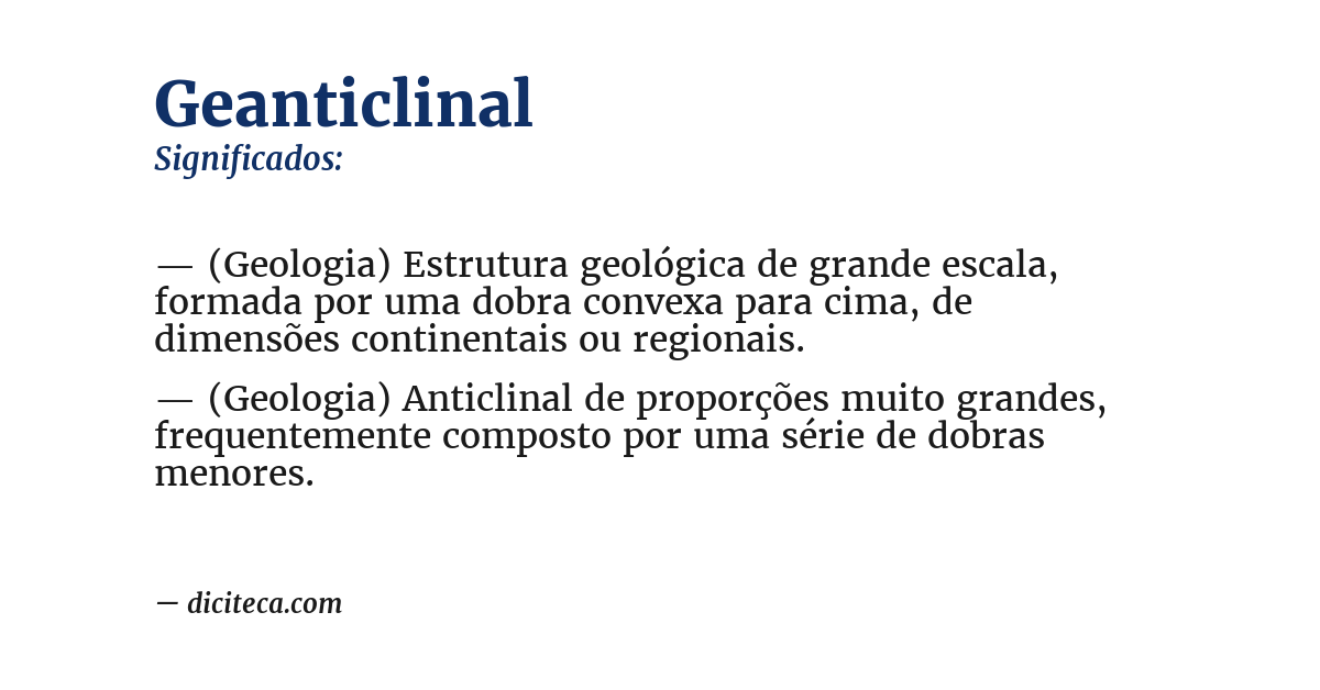 Significado de geanticlinal