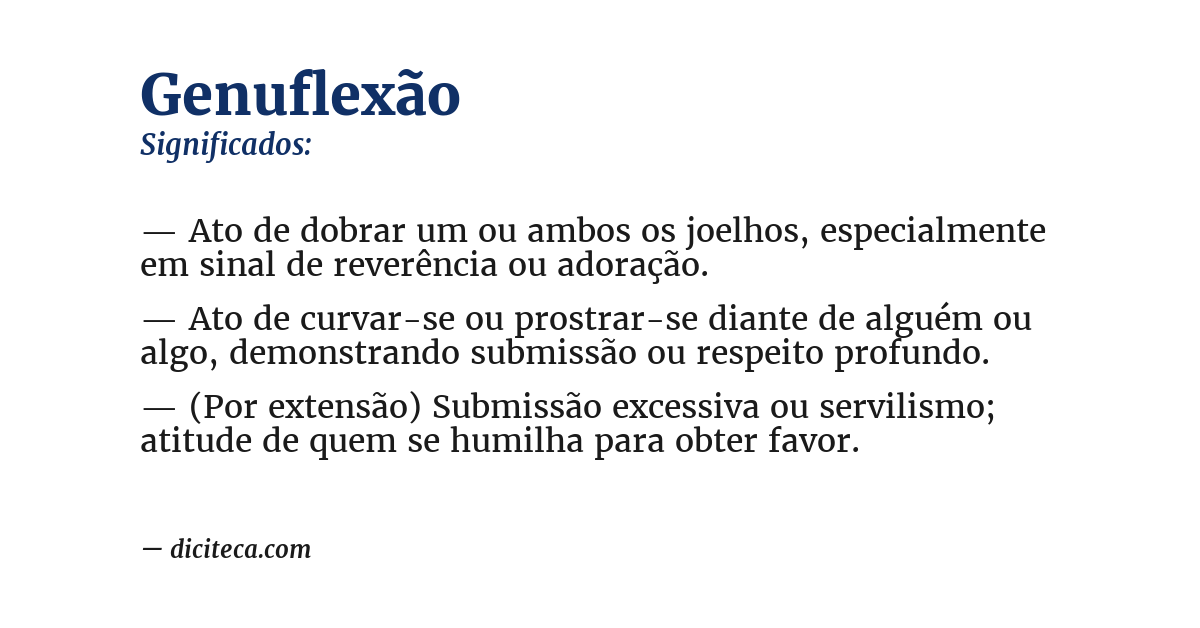 Significado de genuflexão