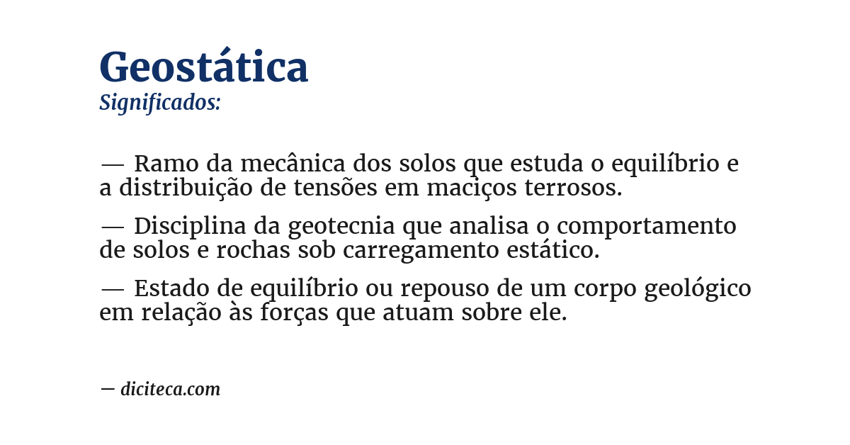 Significado de geostática