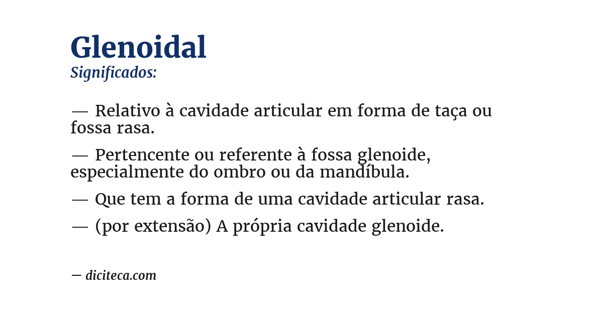 Significado de glenoidal
