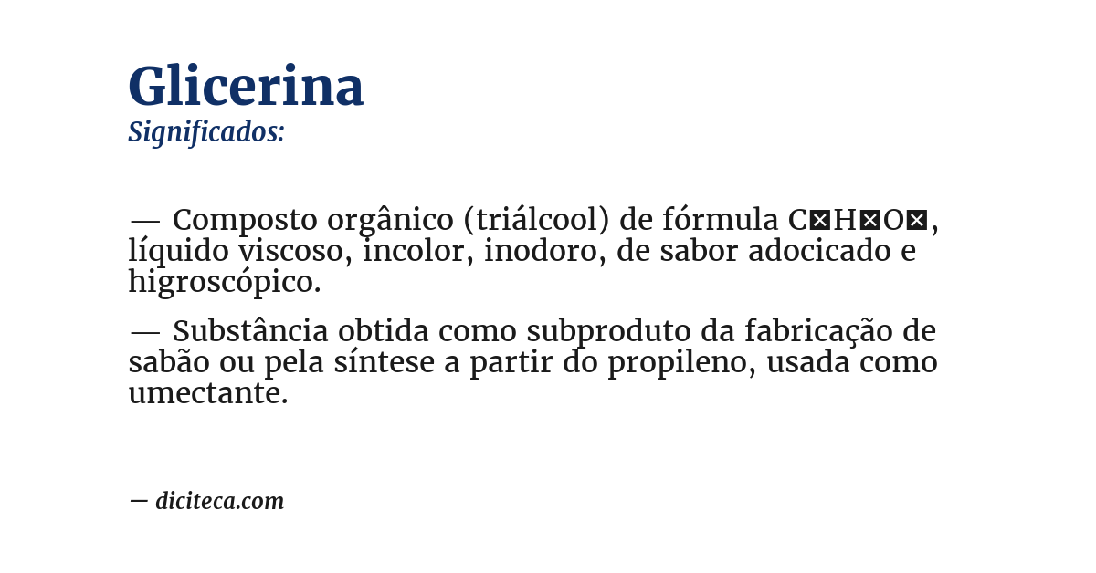 Significado de glicerina
