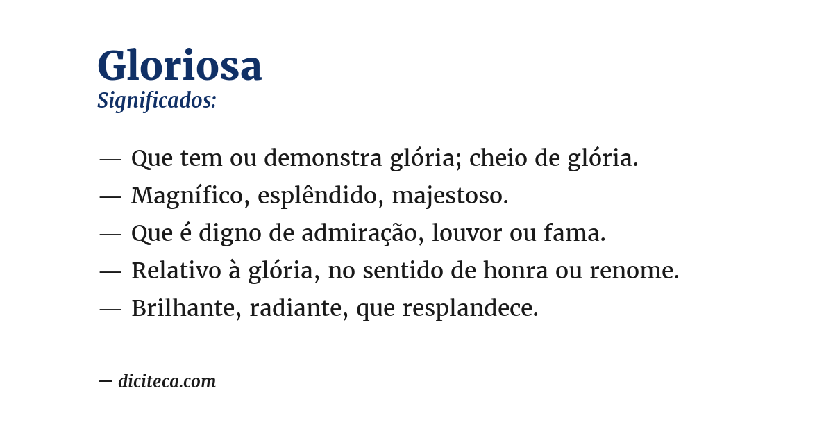 Significado de gloriosa