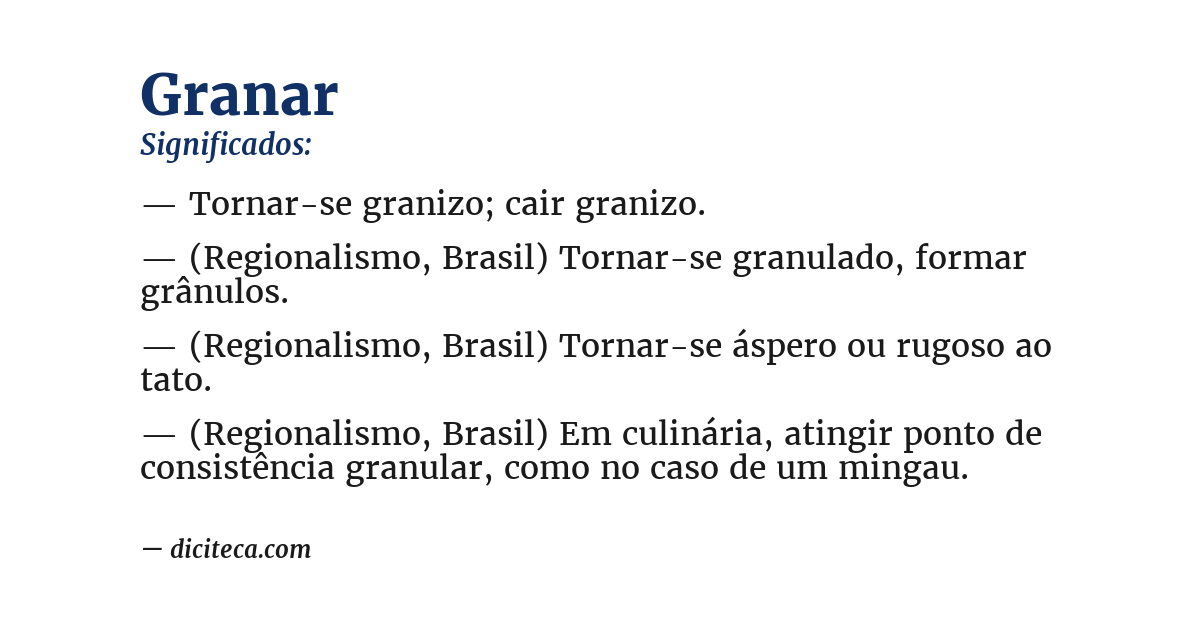 Significado de granar