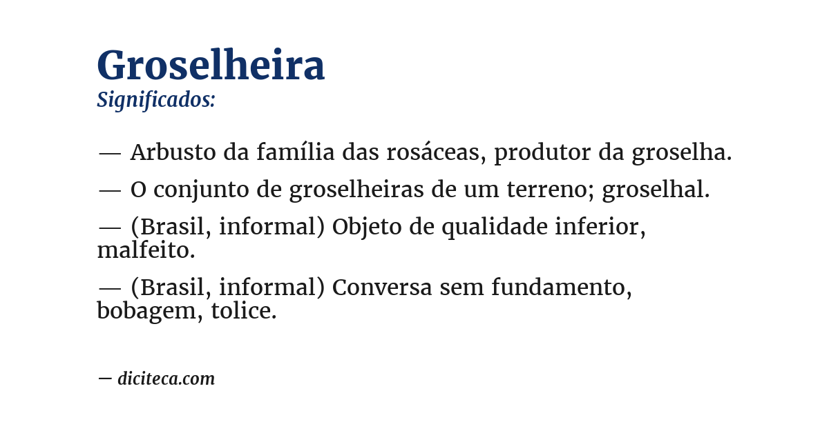 Significado de groselheira