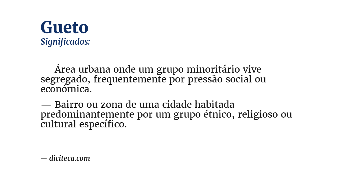 Significado de gueto