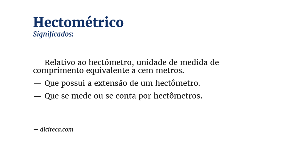 Significado de hectométrico