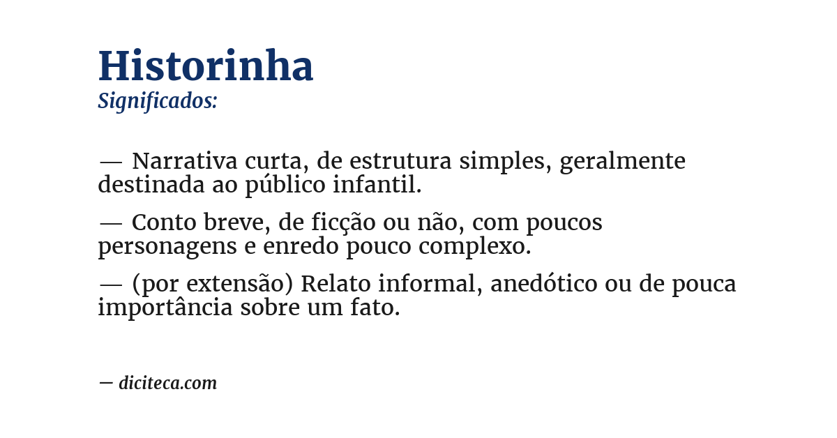 Significado de historinha