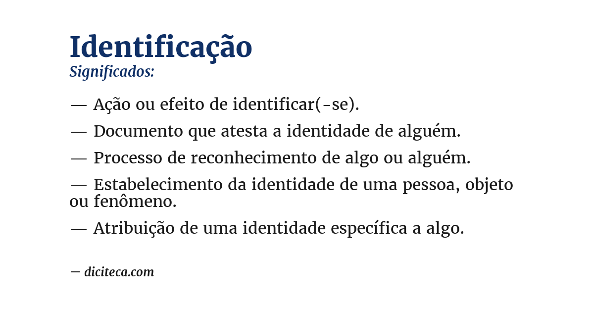 Significado de identificação