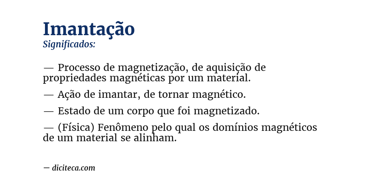 Significado de imantação