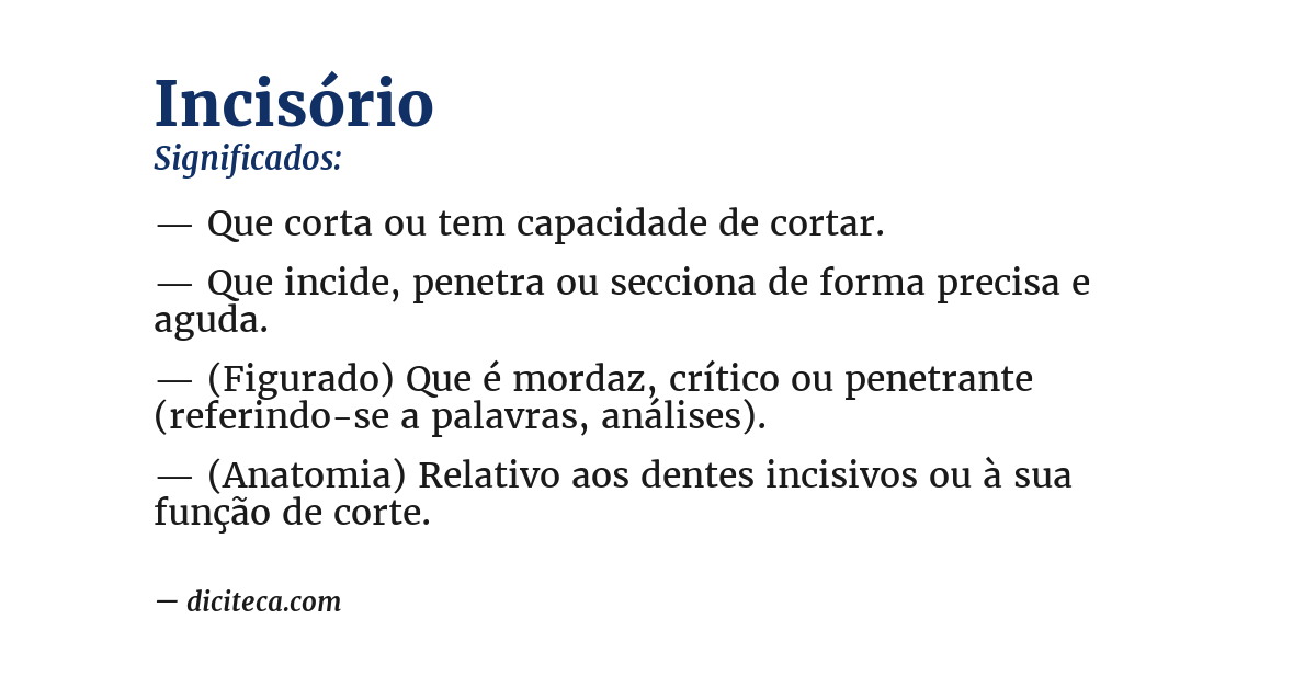 Significado de incisório