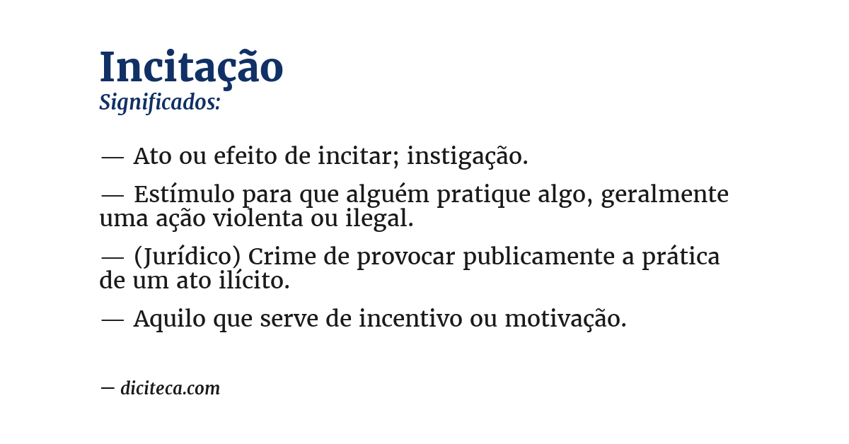 Significado de incitação
