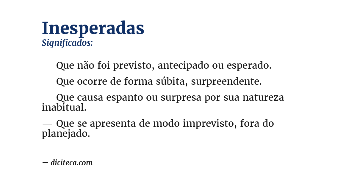 Significado de inesperadas