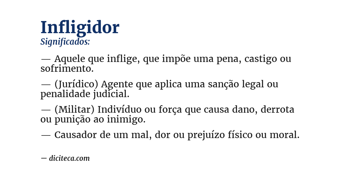 Significado de infligidor