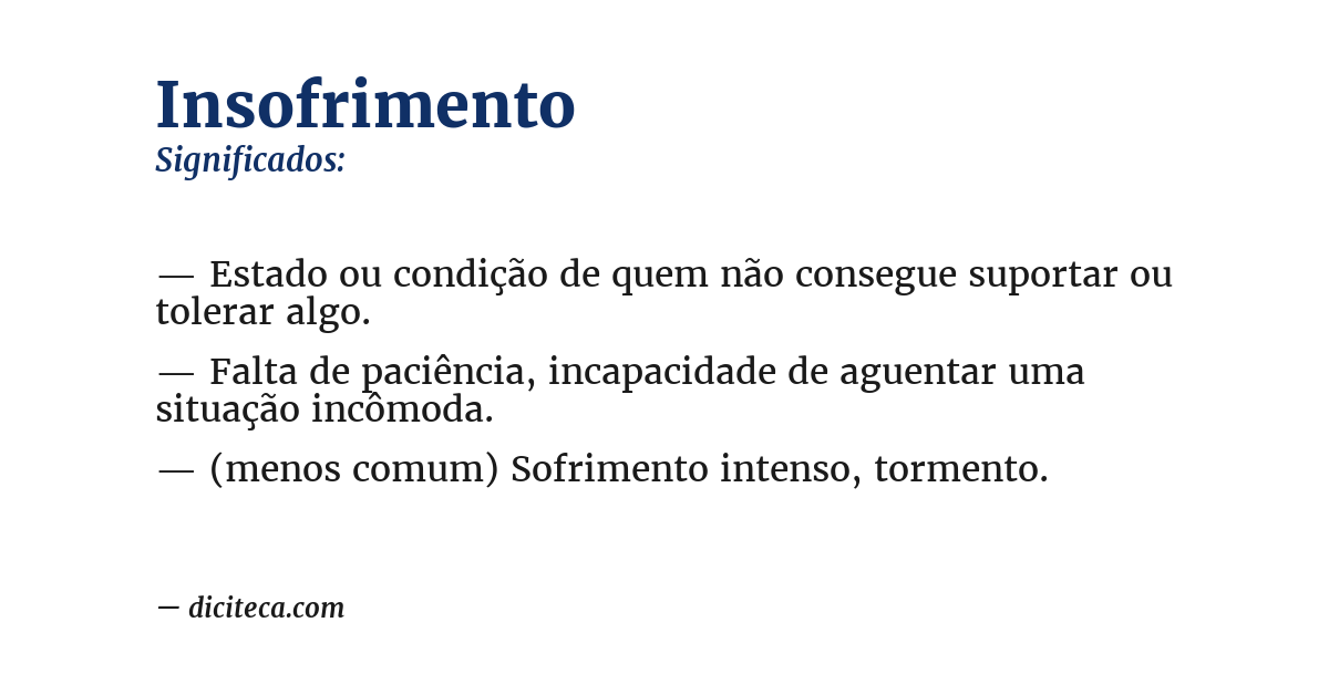 Significado de insofrimento