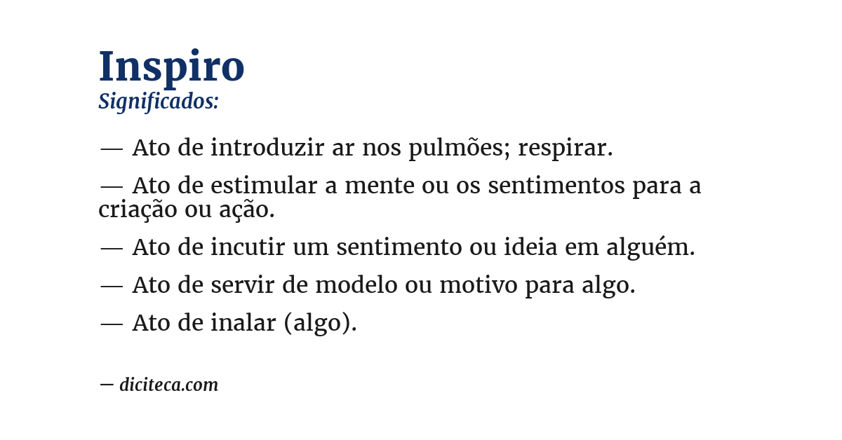 Significado de inspiro