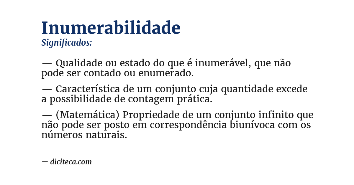 Significado de inumerabilidade