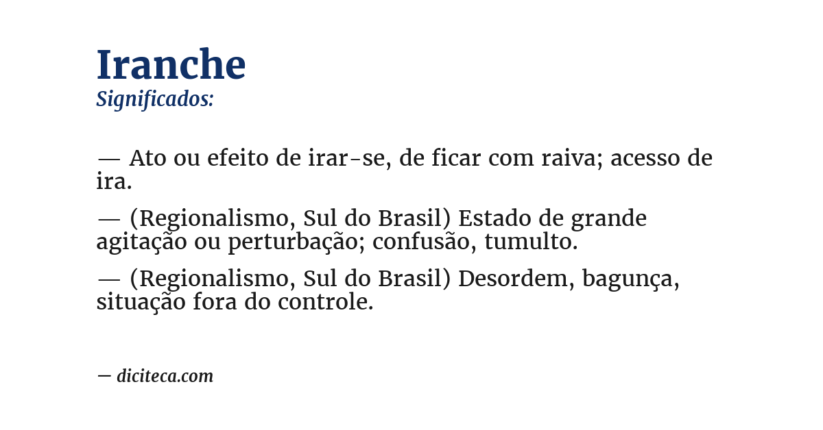 Significado de iranche