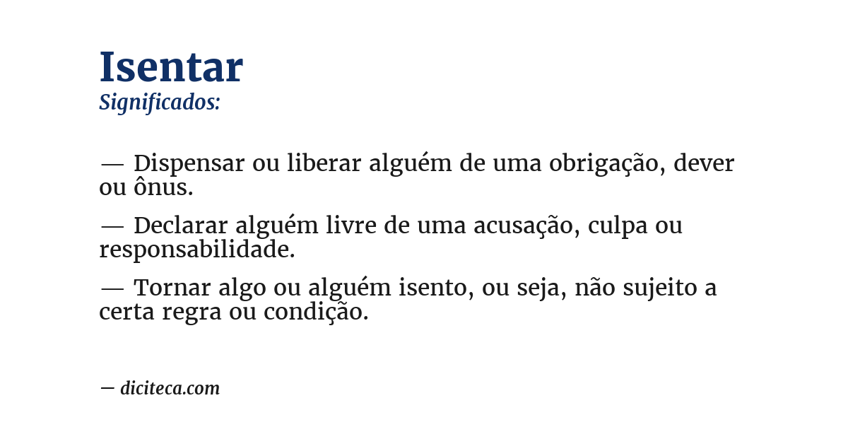 Significado de isentar