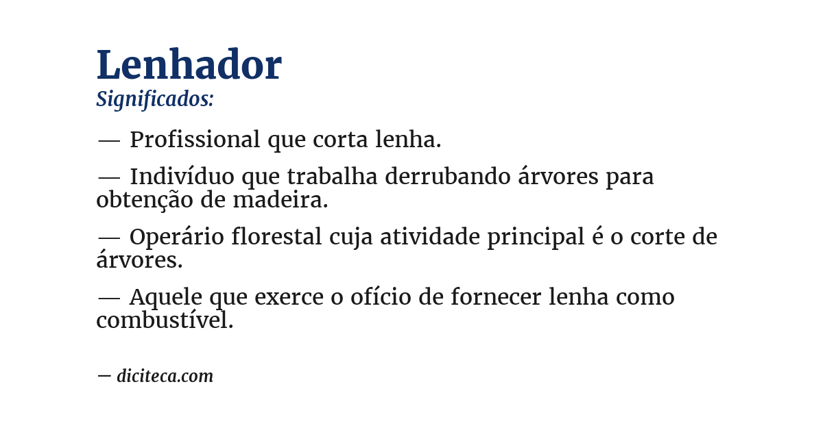 Significado de lenhador