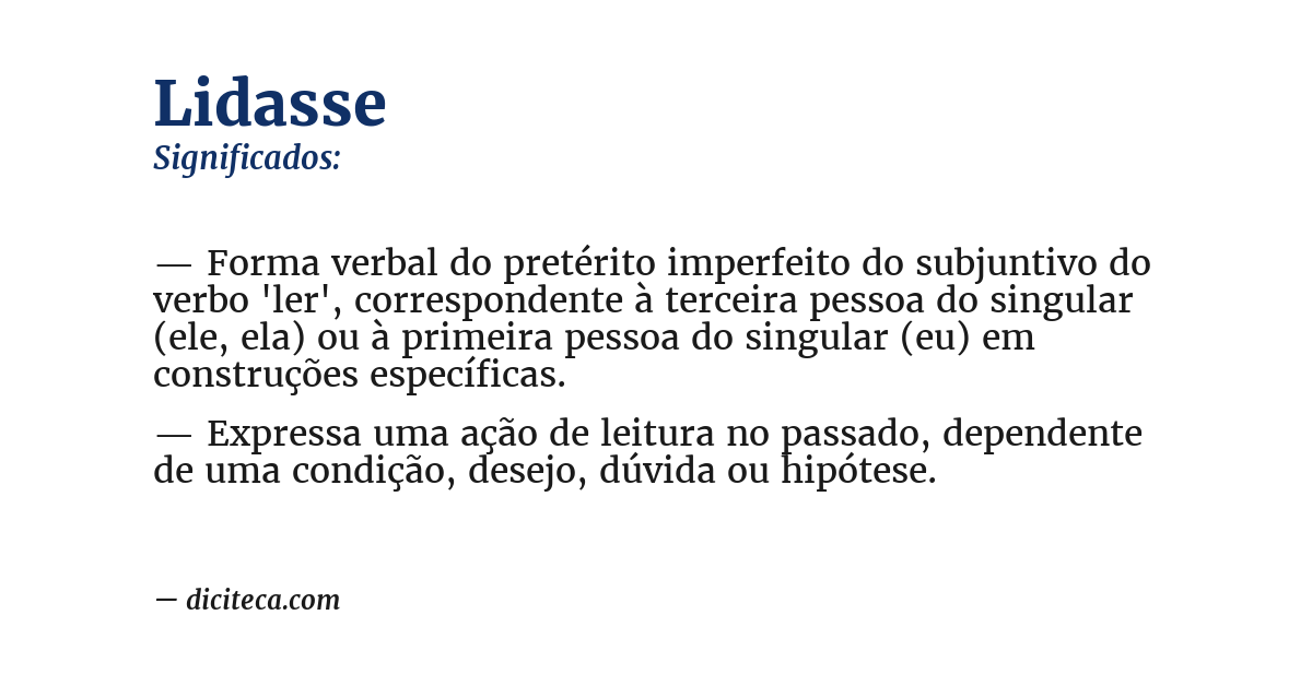 Significado de lidasse