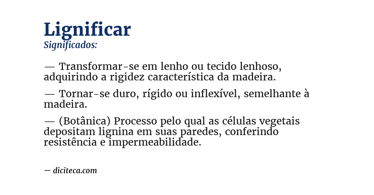 Significado de lignificar