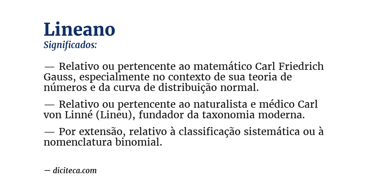 Significado de lineano