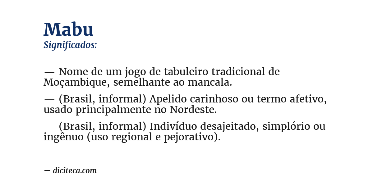 Significado de mabu
