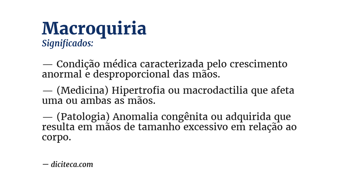 Significado de macroquiria