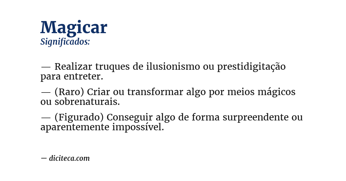 Significado de magicar