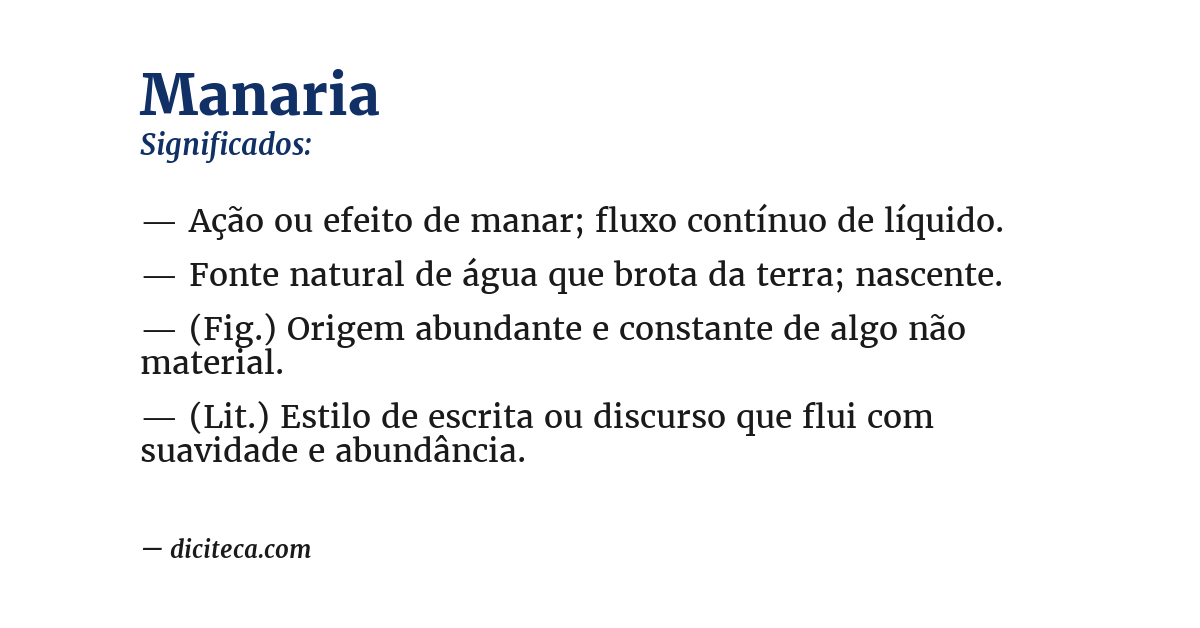 Significado de manaria