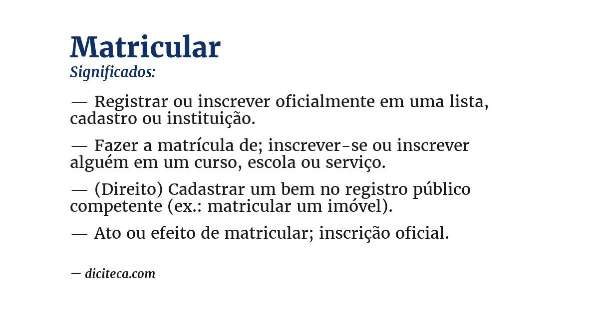 Significado de matricular