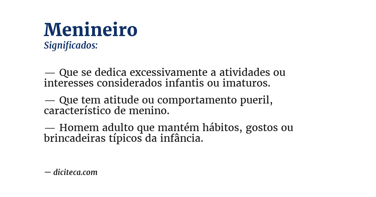 Significado de menineiro
