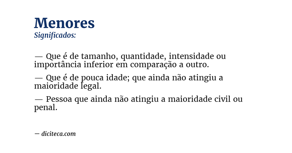 Significado de menores
