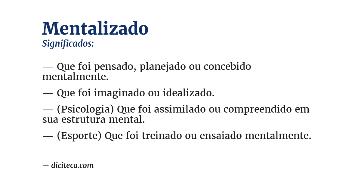 Significado de mentalizado