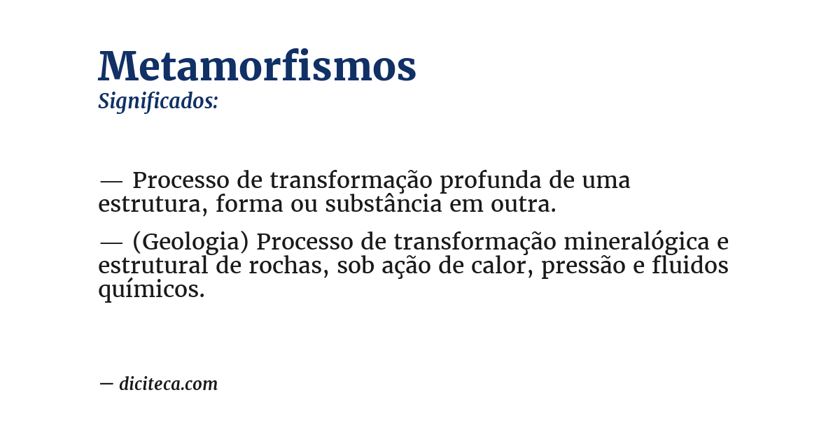 Significado de metamorfismos