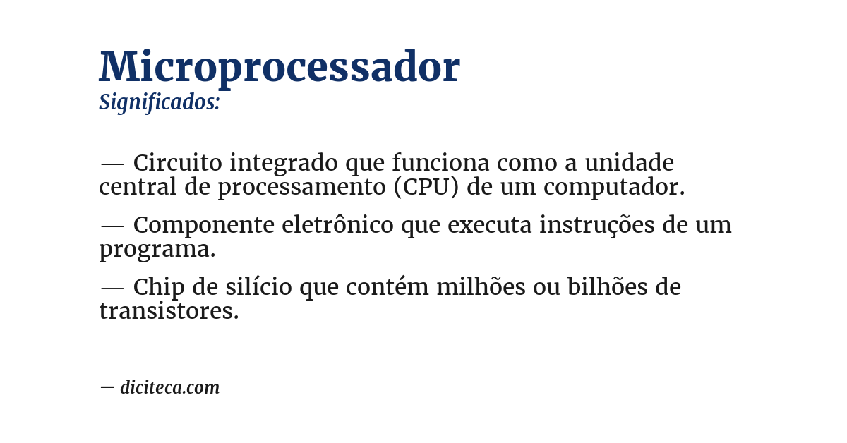 Significado de microprocessador
