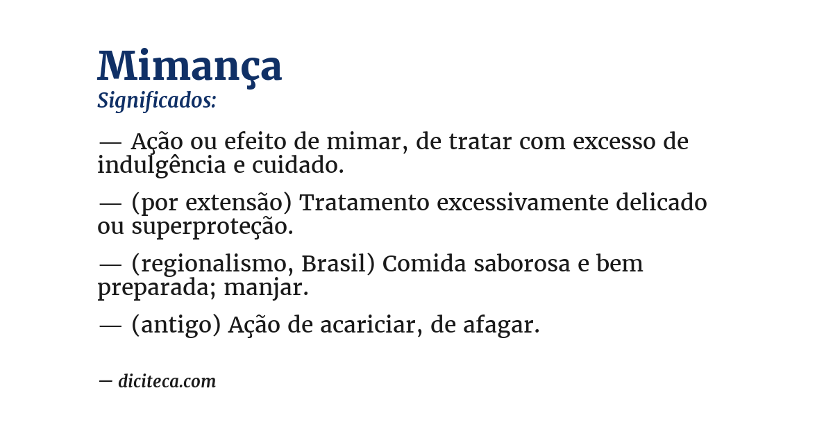 Significado de mimança