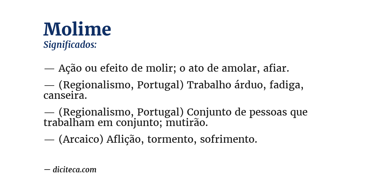 Significado de molime