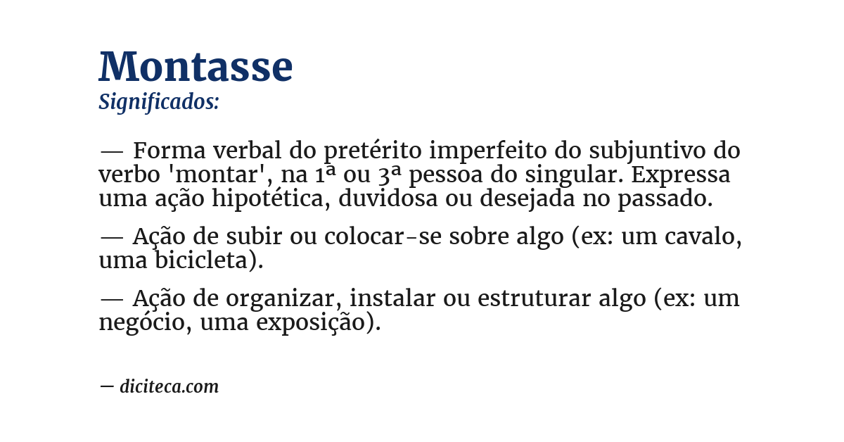 Significado de montasse