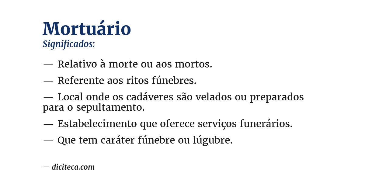 Significado de mortuário