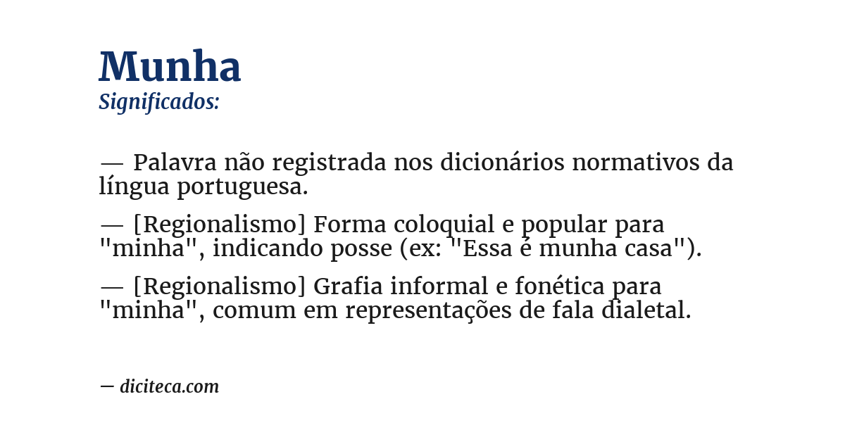 Significado de munha