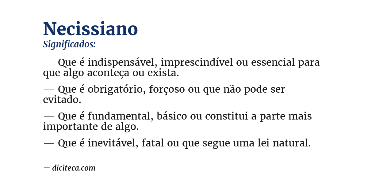 Significado de necissiano