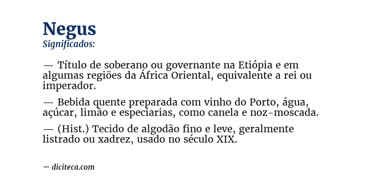 Significado de negus