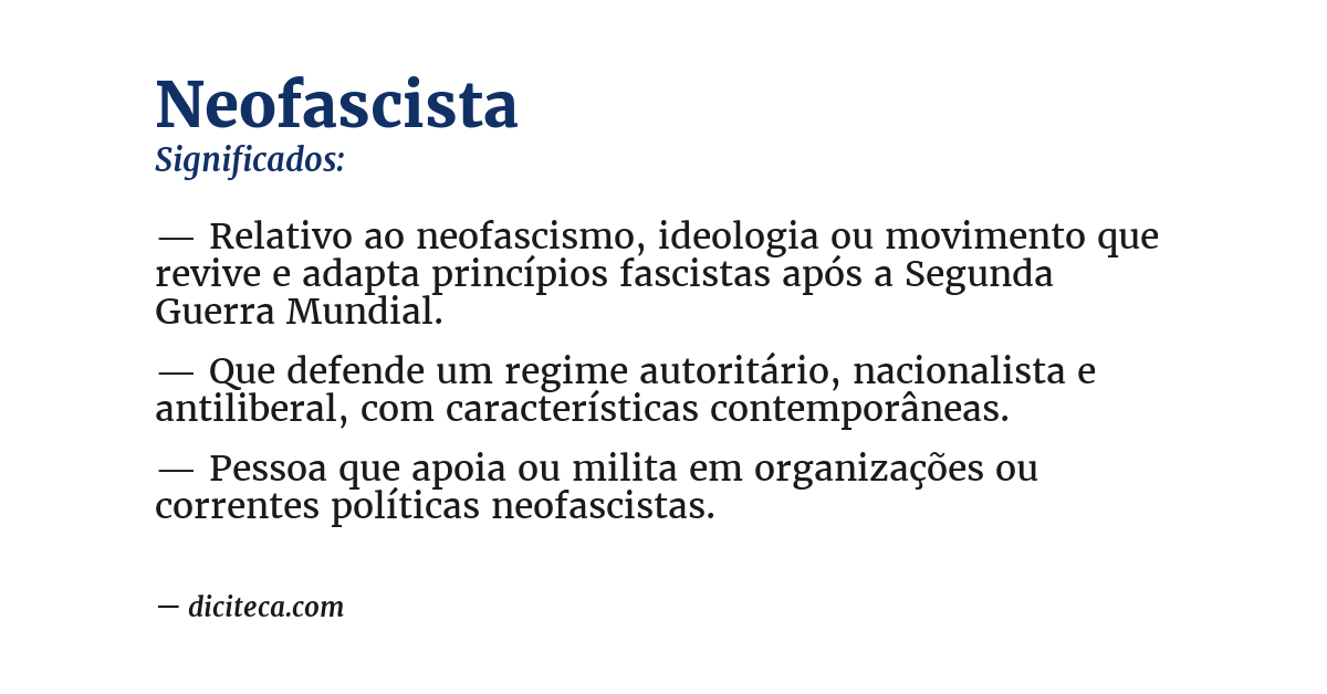 Significado de neofascista