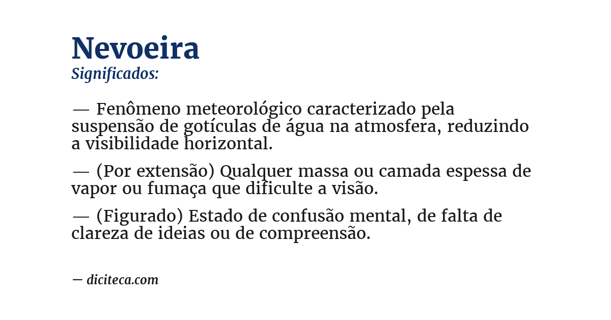 Significado de nevoeira