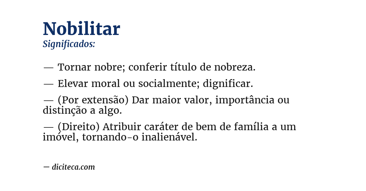 Significado de nobilitar