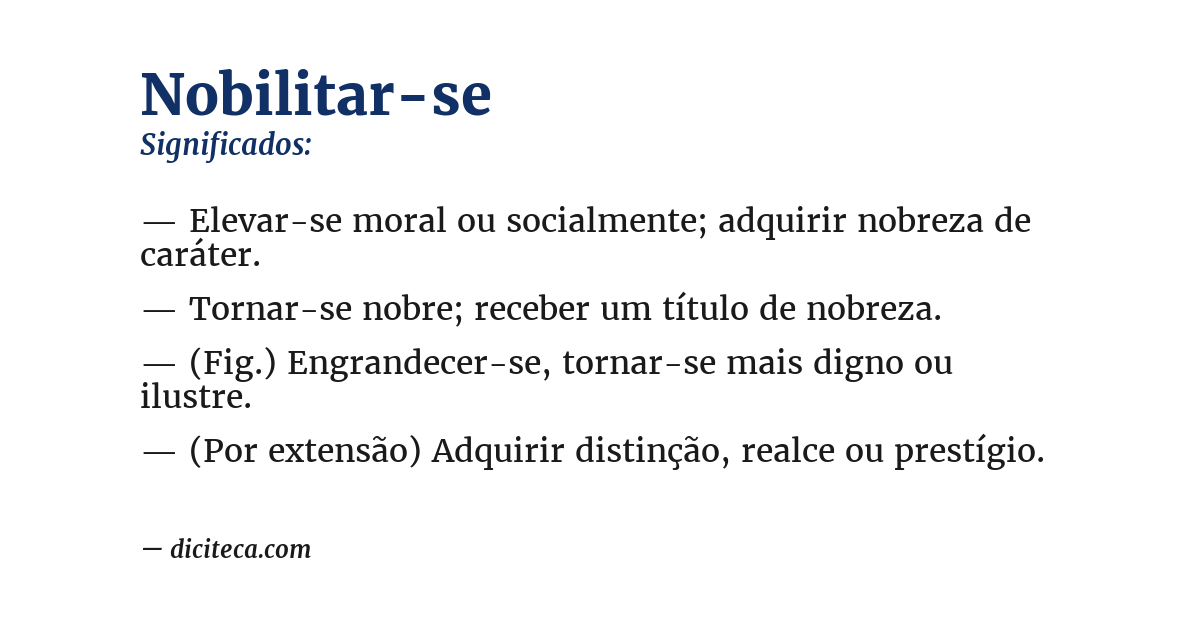 Significado de nobilitar-se