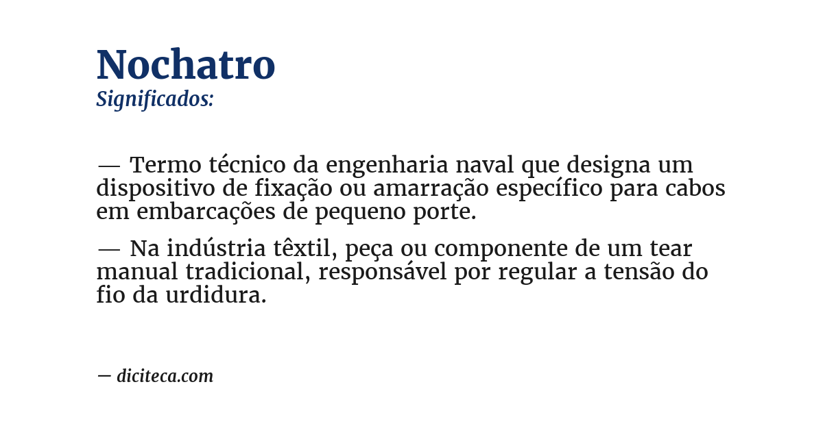 Significado de nochatro