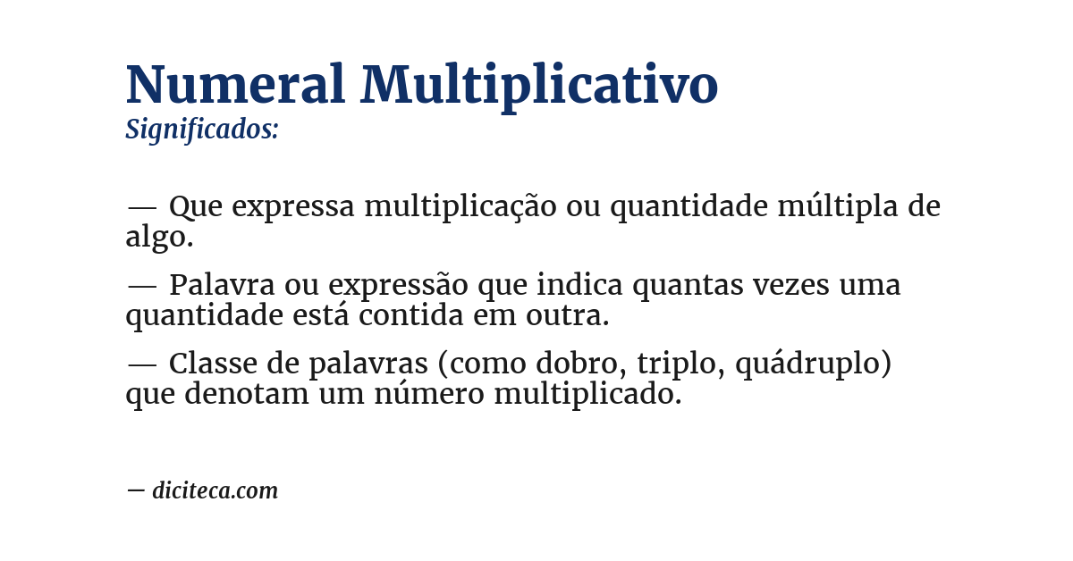 Significado de numeral multiplicativo