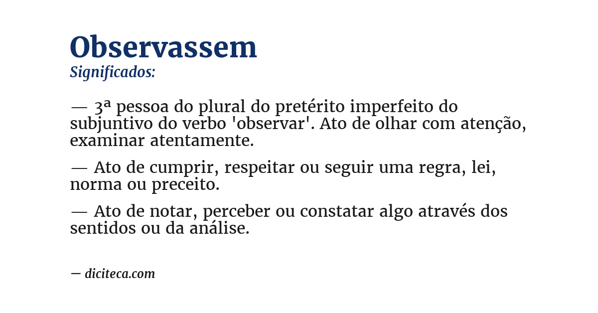 Significado de observassem